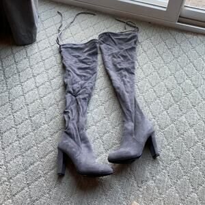 Miracle Mile grey vegan over the knee boot sexy new year holiday sz 7